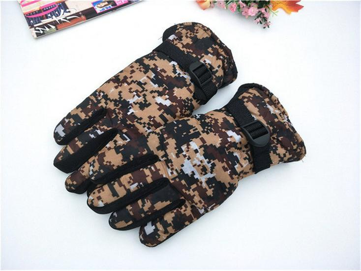 Winter Camouflage Non-Slip Cycling & Skiing Gloves - Thick, Velvet-Lined, Warm, Cold-Proof, Adult