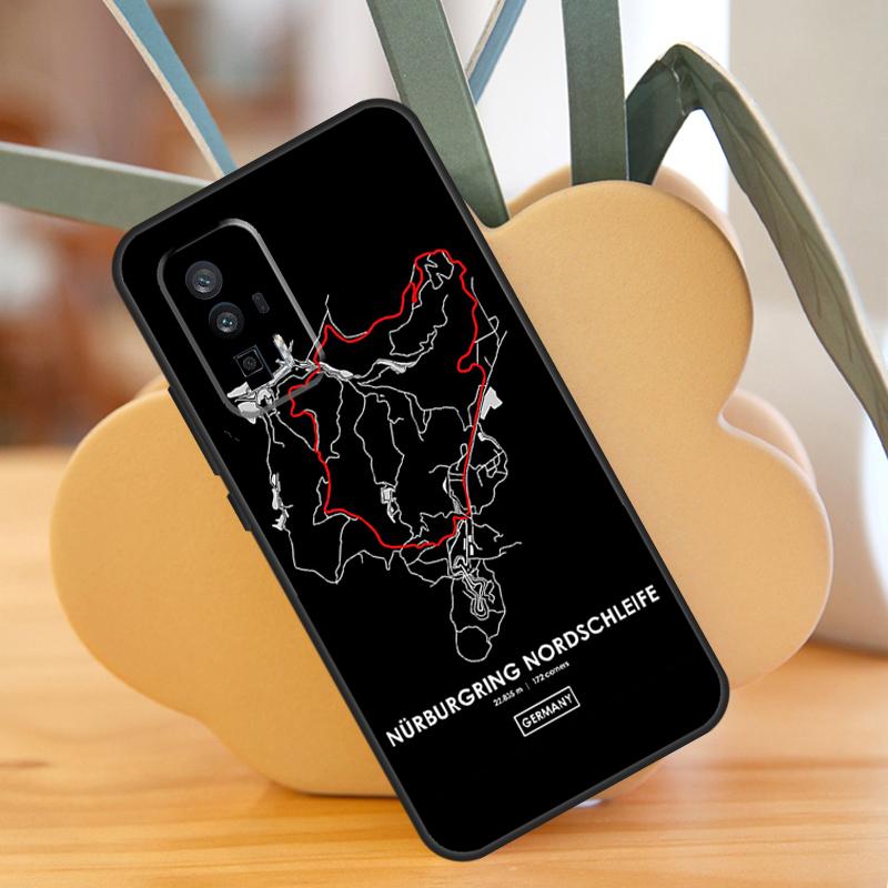 Nurburgring F1 Circuit Case For Xiaomi 14 13 Ultra 11T 12T 13T Pro 12 Lite POCO F6 F5 X6 M6 Pro X5 X3 F3 M5s Cover
