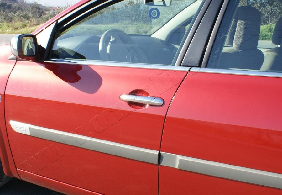 Handle Pads (4 Pcs, Stainless Steel) OmsaLine - Italian Stainless Steel for Renault Megane II 2004-2009