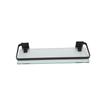 3 Sets Floating Shelf Tempered Glass Wall Storage Organizer Bathroom Toiletries Kitchen Seasonings Black