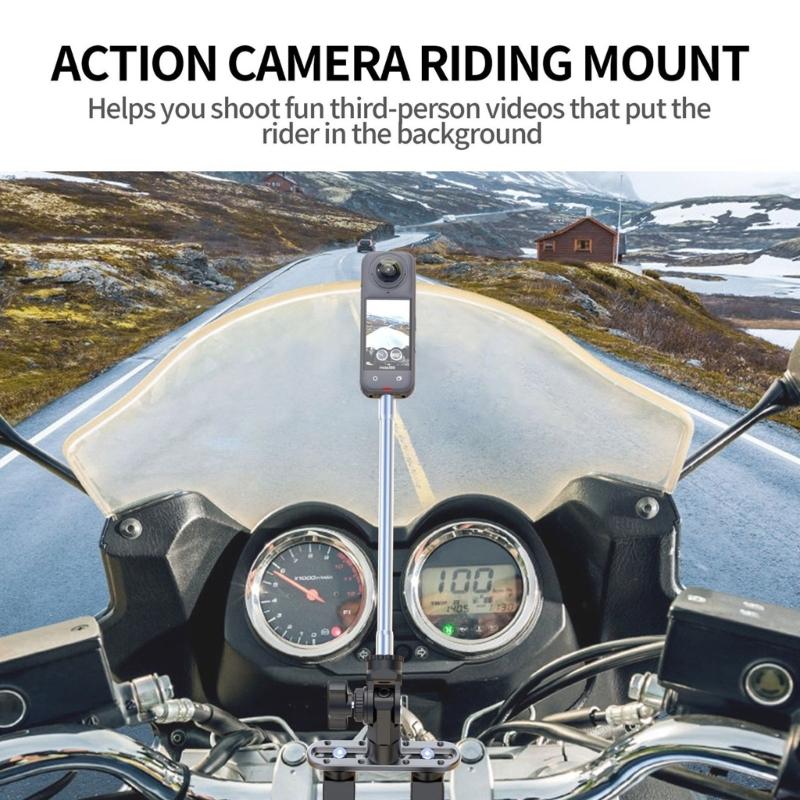 Alloy Vehicle Mount For Action Cameras 360 Degree Rotatable Shockproof Design Off Road Adventure Secure Attachment