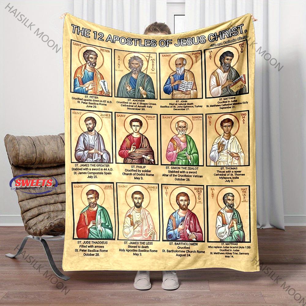 Jesus and The Twelve Apostles Throw Blanket - Cozy Flannel Soft Plush Warm Lightweight Bedding - Warm Gift for Women, Men, Girls