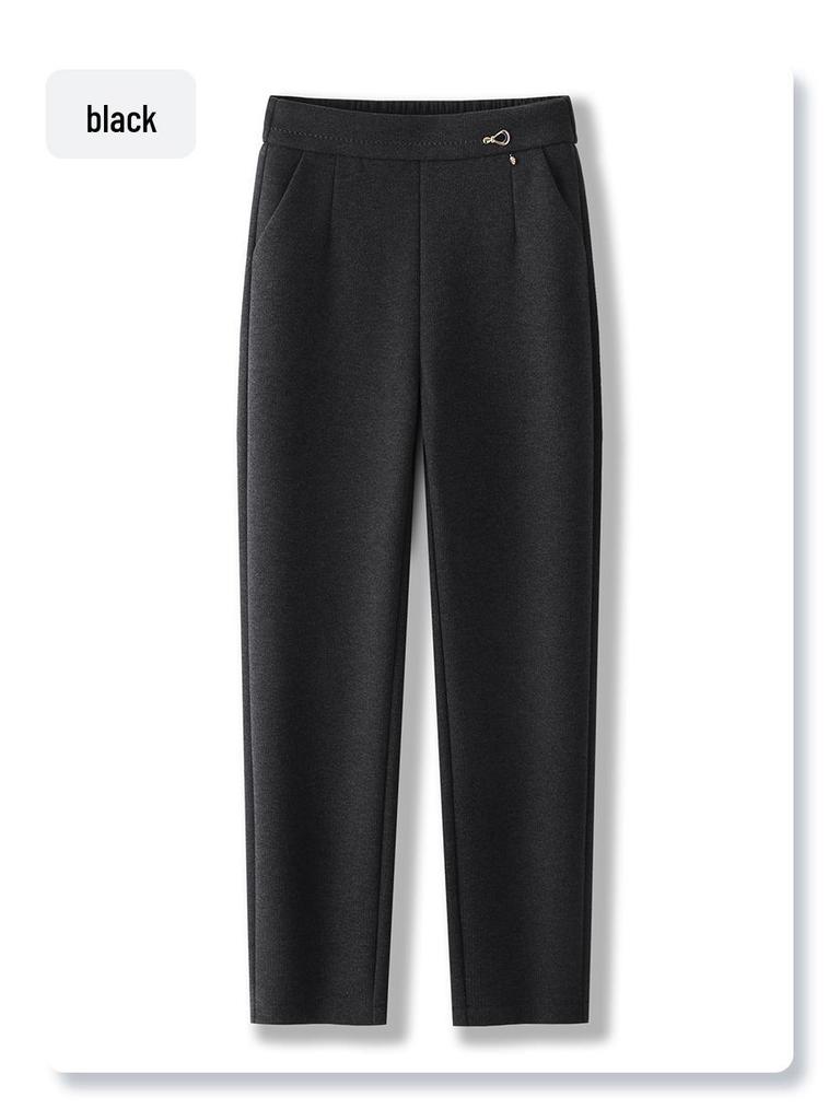 Women’s Khaki Wool Harem Pants 2024: New Cropped Carrot Style for Autumn/Winter