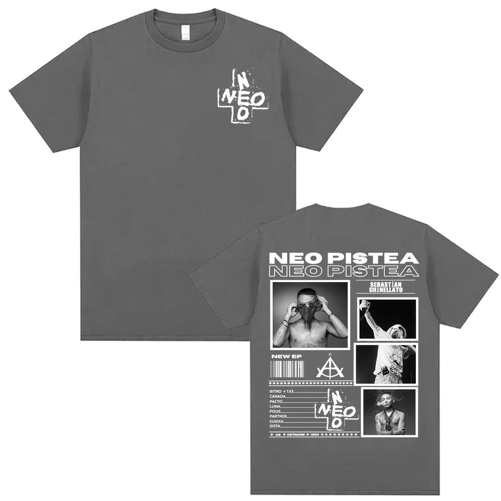 2025 Rapper Neo Pistea Album 2025 Tour Cover Print T Shirt Men Clothing Hip Hop Punk Street T-shirts Summer Short Sleeve T-shirt
