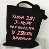 Korean Style Cartoon Print Tote Bag for Women Men Large Capacity Oxford Cloth Shoulder Crossbody Bag Fashionable Commute Backpack KTB