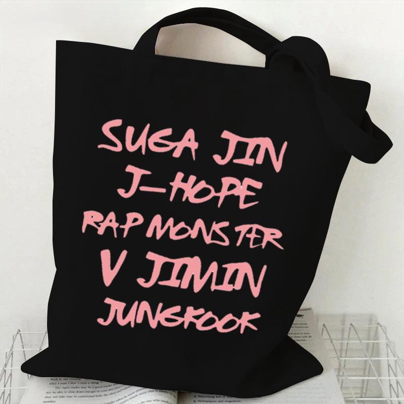 Korean Style Cartoon Print Tote Bag for Women Men Large Capacity Oxford Cloth Shoulder Crossbody Bag Fashionable Commute Backpack KTB