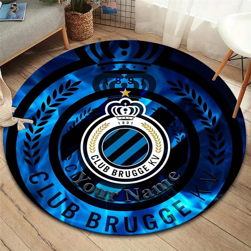 Club Brugge KV Custom Name Round Area Rug,Carpet Rug for Living Room Bedroom Sofa Playroom Decor,Non-slip Floor Mat
