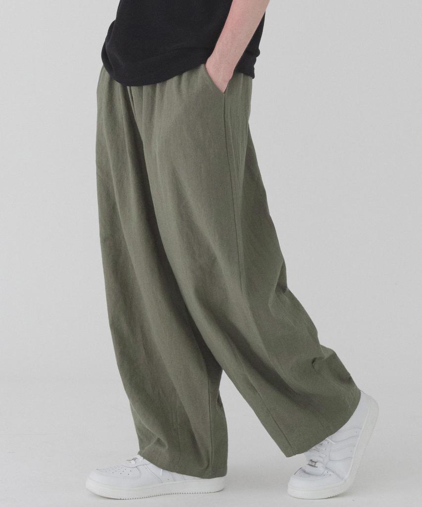 PIANER Comfortable Linen Balloon Pants (Khaki)