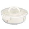 Divided Rotating Serving Tray with Lid and Handle Snackle Box Container Rotating Divided Serving Pla