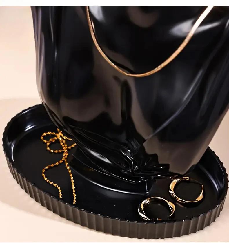 Portrait Neck Necklace Display Stand Jewelry Earrings Pendant Neck Model Plastic Mannequin for Showcase Window Display