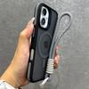 Luxury With Lanyard Matte Phone Case For 11 12 13 14 15 16 17 Pro Max Plus Air Magnetic Bumper Back Cases Cover