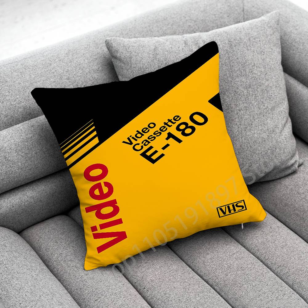 Retro VHS Video Tape Cassette Throw Pillow Case For 50x50cm 40x40cm 55x55cm 45x45cm 30x30cm Square Bedroom Pillowcase Cover