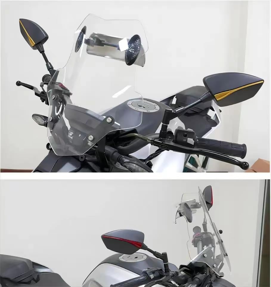 SZYUMO Motorcycle Universal Bicycle Mirrors with Left and Right Adapters Mirrors, 10mm/8mm Off-Road (Blue)