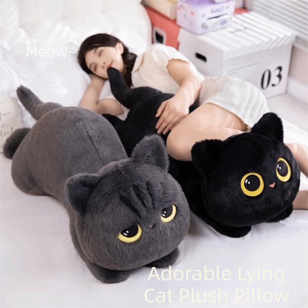 Ins Style Black Cat Plush Toy Super Soft Cat Stuffed Toy Gift Idea Cat Plush Doll Birthday Gifts