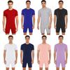 Unisex Anti-strip Adaptive Jumpsuit Crew Neck Short Sleeve Short Bottom Back Zipper One-piece Rompers