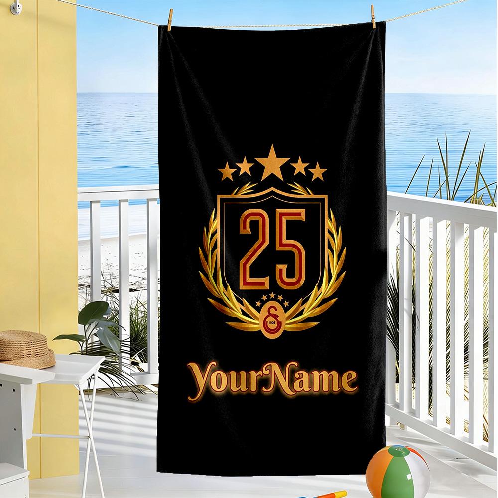 Galatasaray Customize Text Beach Towel Soft Durable Quick-Dry For Beach Bathroom Outdoor Swimming Pool Camping Picnic Yoga Diving Vacation Accessories