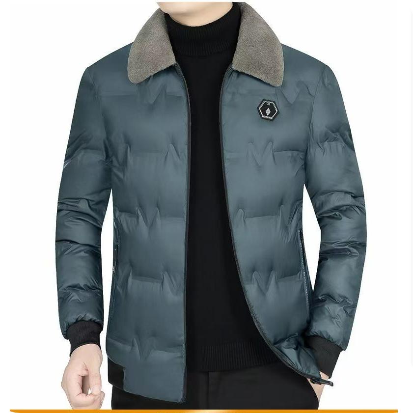 Down Padded Jacket Winter Clothes Thick Fur Lapel Middle-aged Warm Padded Jacket Casual Jacket