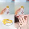 Stunning Brass Gold Plated Lucky Clover Ring Adjustable Open Band Trendy Women's Jewelry