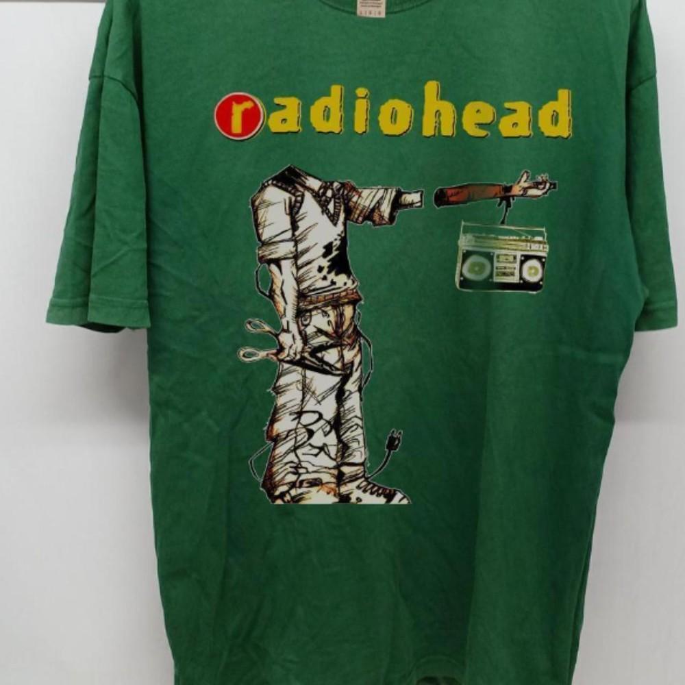 Зеленая футболка Radiohead Подарок для фаната группы Radiohead Унисекс футболка S-5XL KH10173 Унисекс футболка M 2000₽