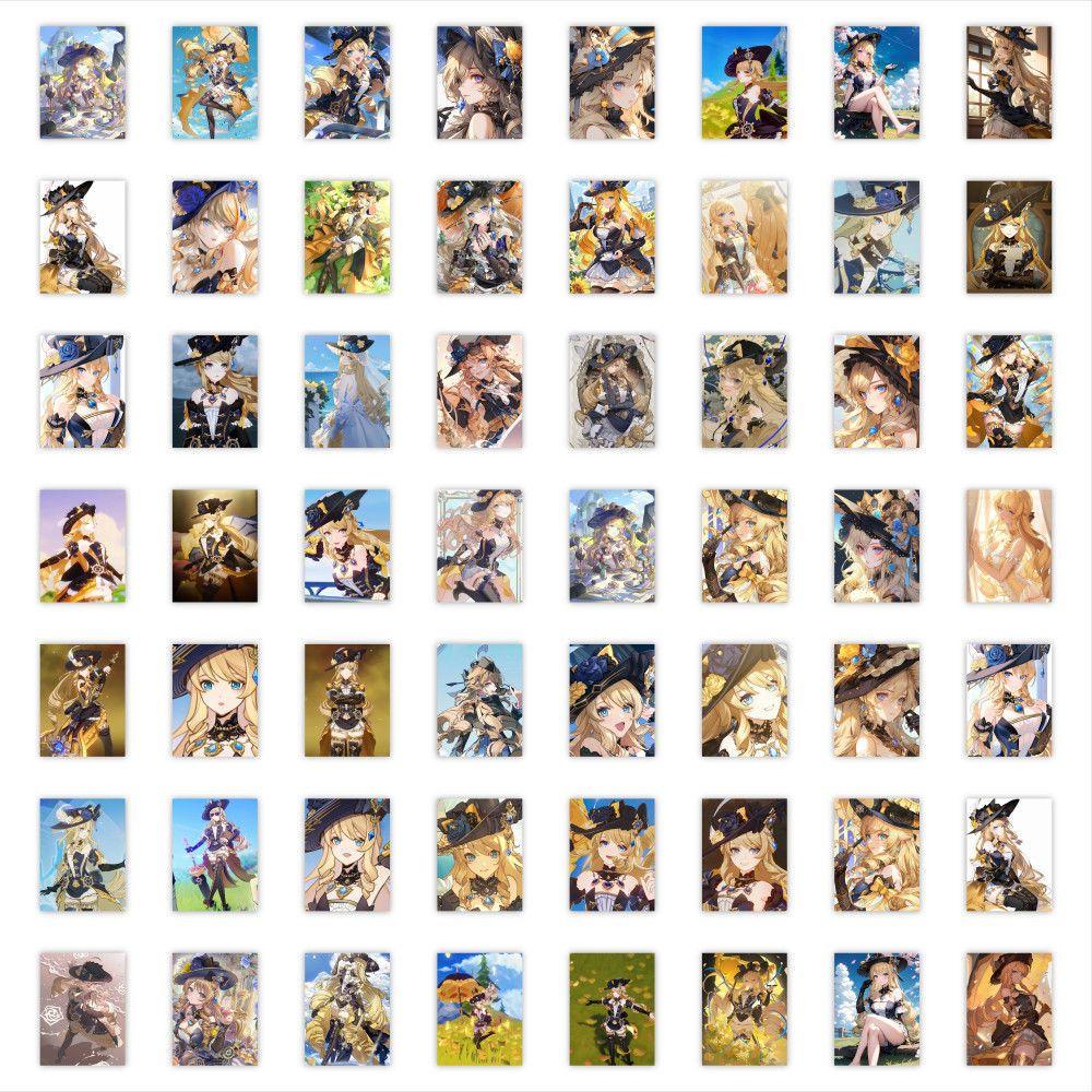 63 Pieces of Genshin Impact Navia-themed Peripheral Stickers for Decorating Mobile Phones and Waterproof Decals