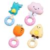 Haustier Kauspielzeug Cartoon-Figuren Weicher Plüsch TPR Kauspielzeug-Ring mit eingebautem Geräusch