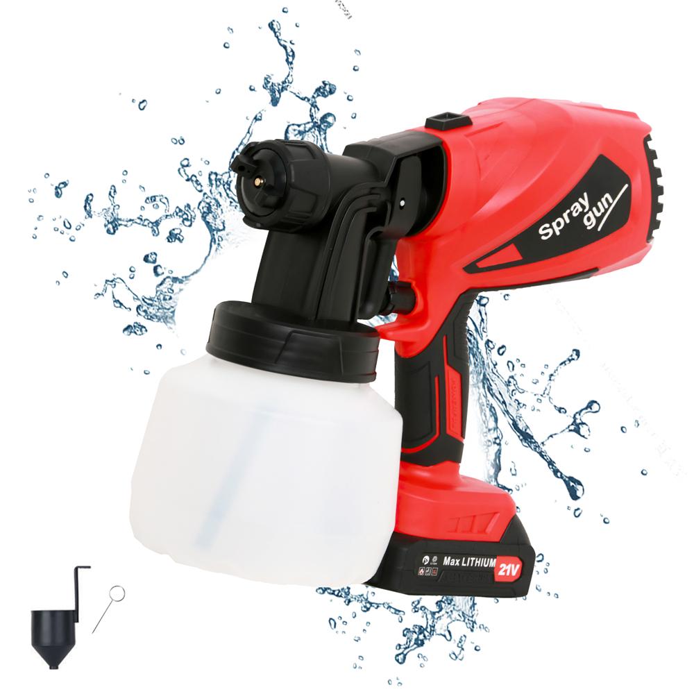 

800 мл Аккумуляторный Электрический Краскопульт Краскораспылитель Высокого Давления Атомизация Краска 3 режима Авто Бытовая Покрасочная Машина US Plug красный