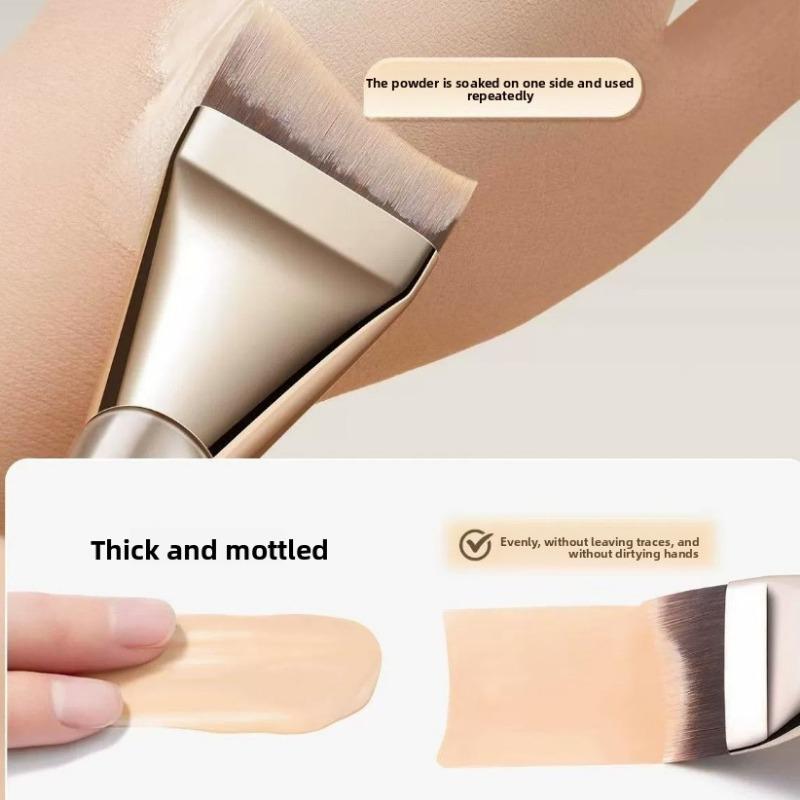 Fishtail Foundation Brush, Thin and Fine, No Powder, Flat Head, Angled Crescent Mask Brush, Foundation Liquid Makeup Brush
