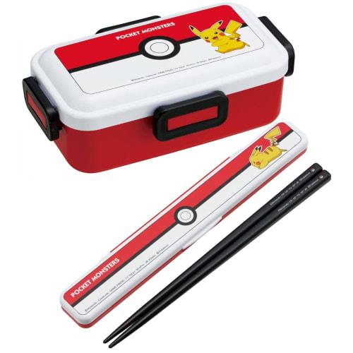Skater Bento Box, 530ml, Single Tier, Made in Japan, with a 4-Point Lock for Leak-Resistant Lunch, Dishwasher and Microwave Safe, Pok?mon Monster Ball