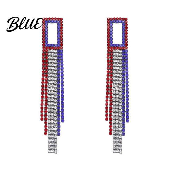 Comfortable Dangle Earrings 1 Pair Women Tassel Earrings Star Ear rectangular