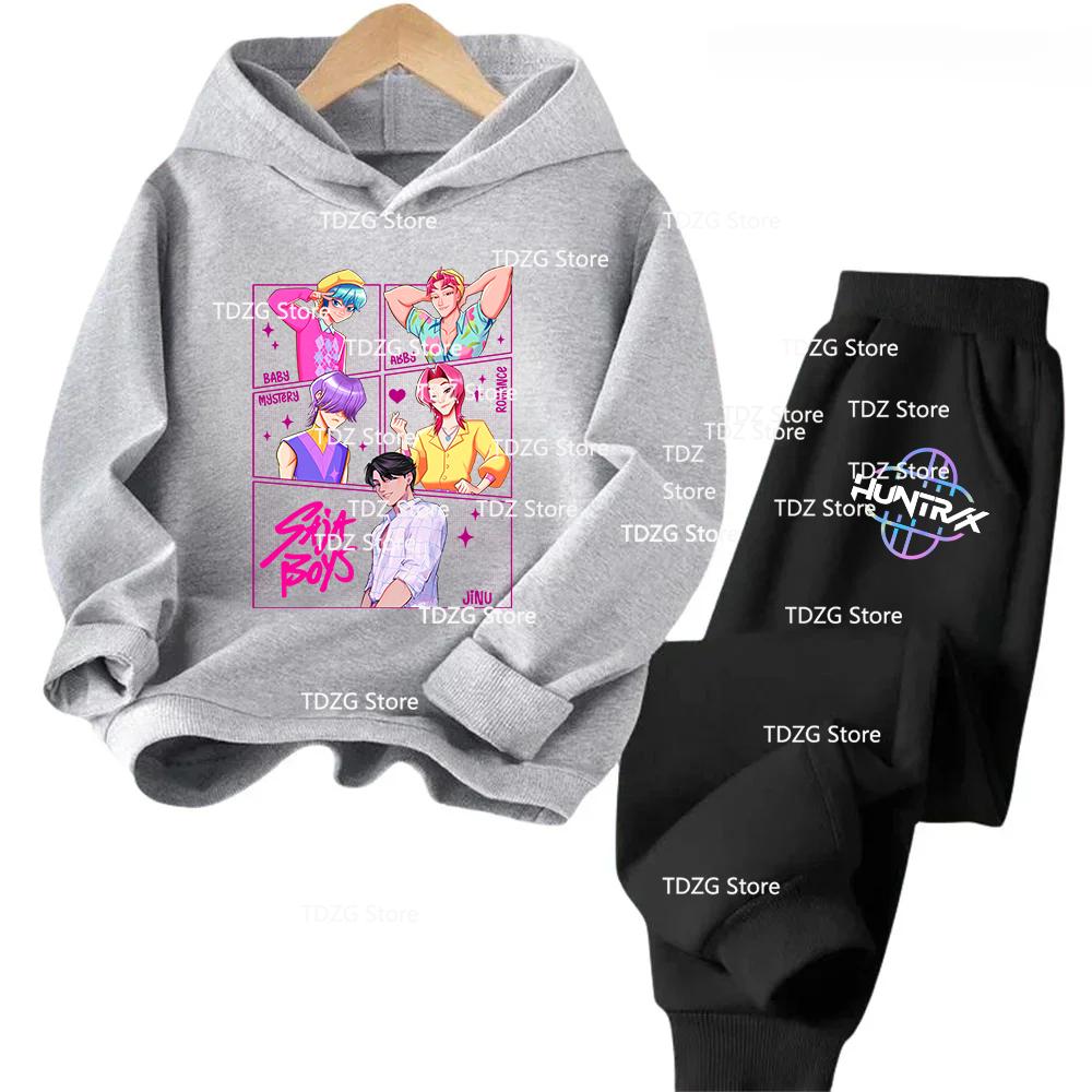 

Hot Movie KPop Hunters Saja Boys Hooded Children s Hoodies Set Pants Suit Casual Fashion Boy Girl Trousers Set Autumn Winter 100