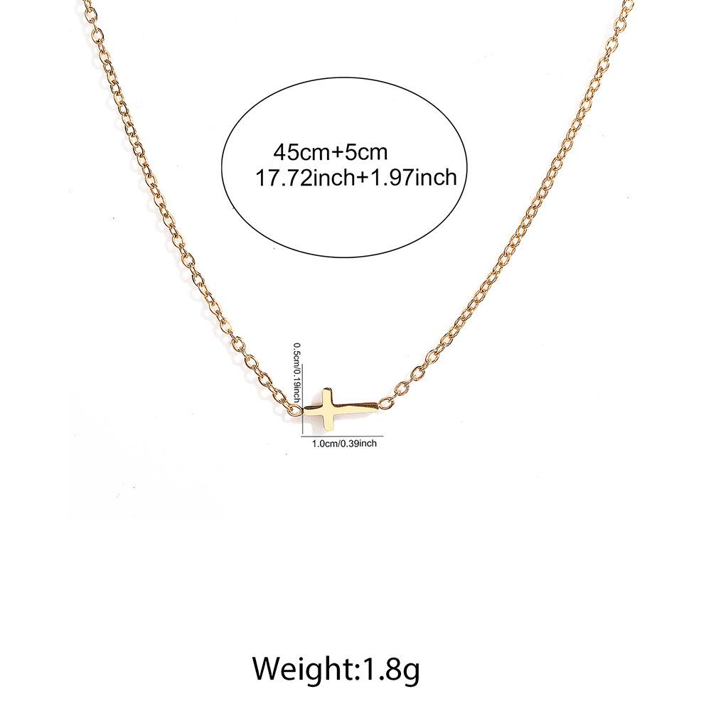 Collana Ciondolo Croce Delicato Vintage in Acciaio Inossidabile Semplice Moda Fede Per Donne Gioielli Quotidiano Pendolare Con