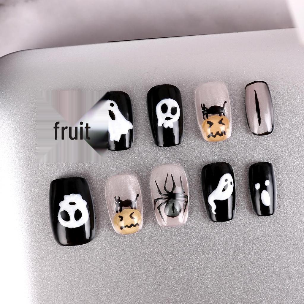 Handmade High-End Short Press-On Nails - Simple & Removable Art Collection