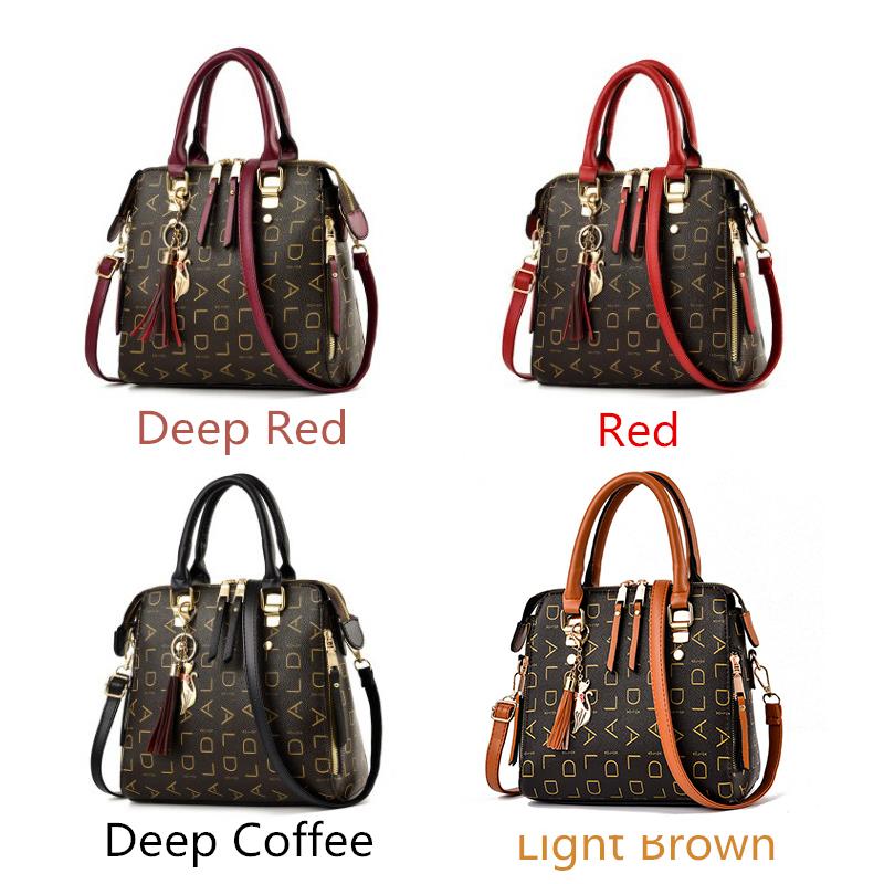 Stylish Womens Pu Leather Tote with Tassel Accent Top Handle and Shoulder Strap