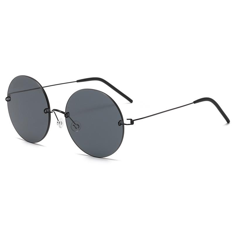 Trendy Women s Frameless UV Protection Round Slimming Sunglasses