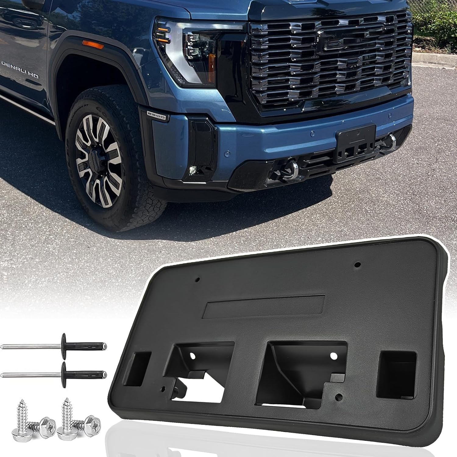 

Front License Plate Frame for GMC Sierra 2500 HD 3500 HD 2024 2025 2026 Front Bumper License Plate Holder Mounting Bracket Cover Replace# 85650574