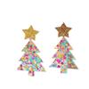 Colorful Glitter Star Christmas Earrings: European & American Style