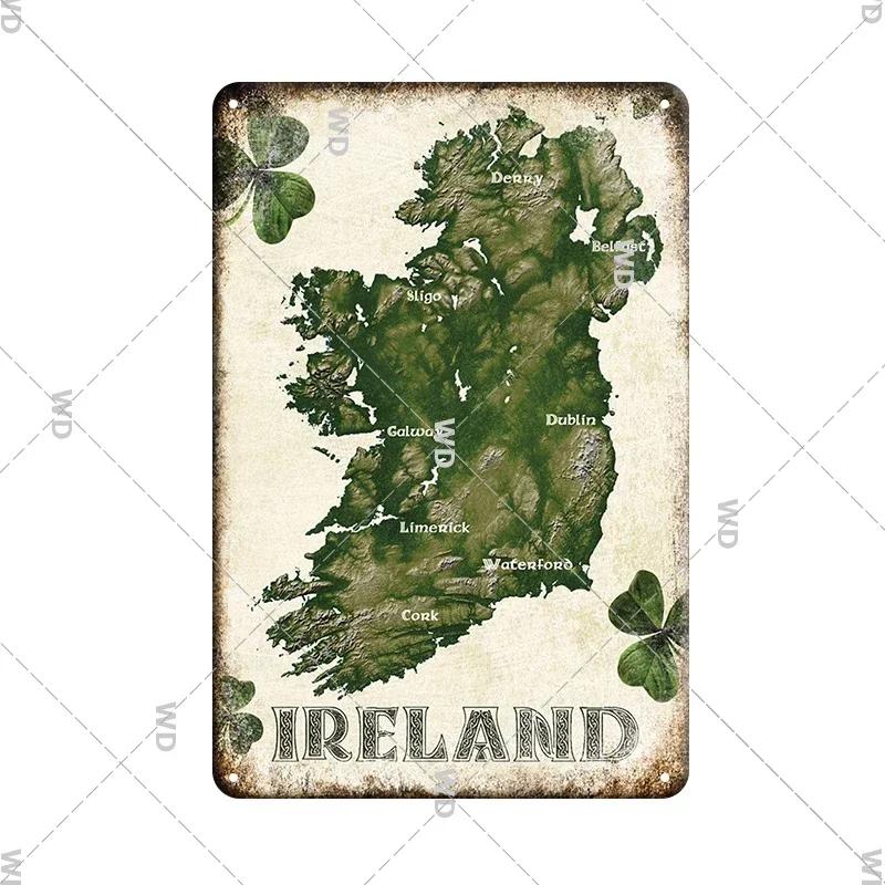 Ireland Cityscape Vintage Metal Sign Dublin Retro Decorative Plaque for Home Bar Club Wall Art Gift Idea