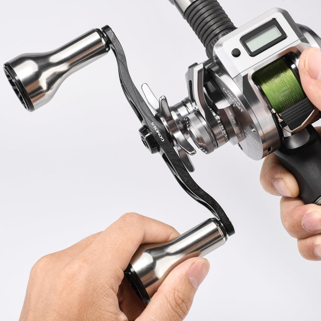 Gomexus Ultra Duralumin Baitcasting Reel Handle with Long Power for Offshore Light Jigging and Tairubber Fishing Knob, 120mm,