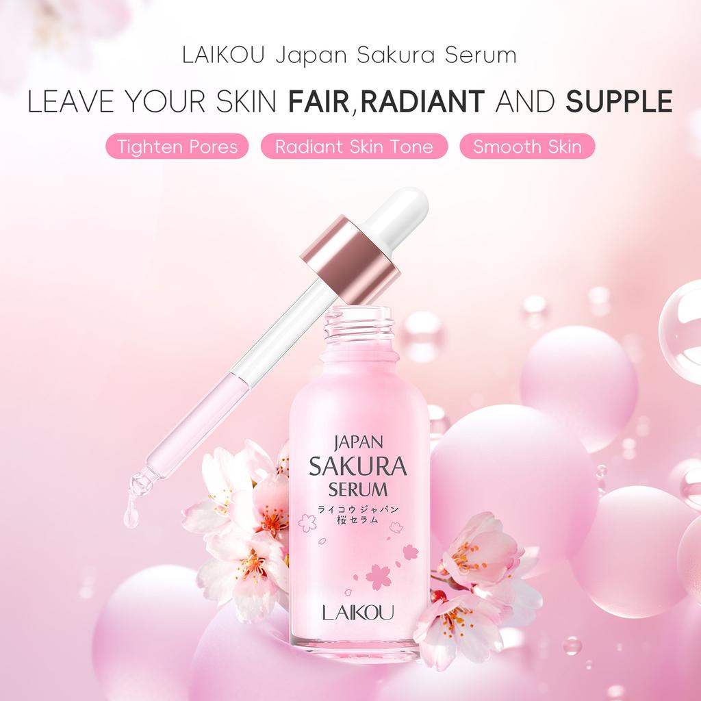 Sakura Whitening Face Serum Fine Lines Tighten Pores Improve Melanin Pigment Dull Moisturizer Brighten Skin Care