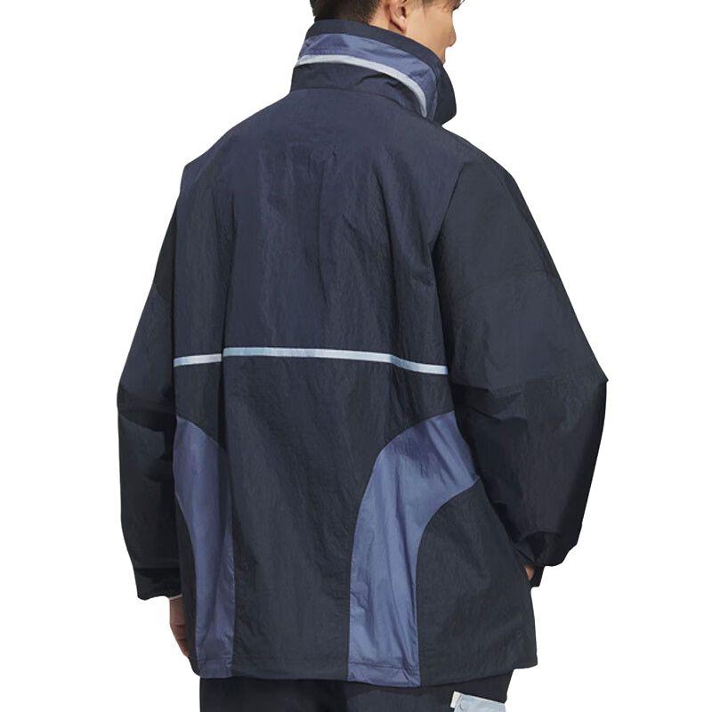 adidas SS25 Comfortable Breathable Soft Skin-Friendly Jacket Unisex Jacket Aurora-Ink-Blue Bright-White JM8622