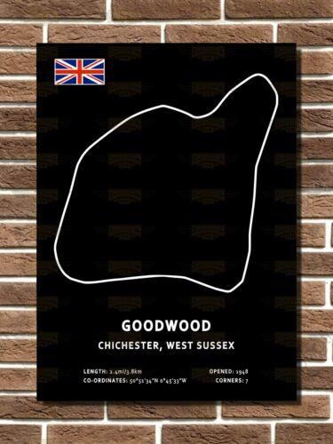 

Goodwood Circuit Layout Metal Sign Garage Sign Wall Plaque Man Cave Bar SignAluminumtin sign 20x30cm（7.8x11.8inch）