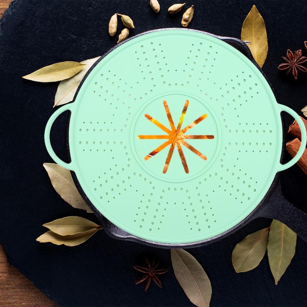Silicone Spill Stopper Lid Anti Overflow Cover Splatter Screen Pan for Soup Pot, Frying