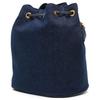 Bally Letter Logo Front Zipper Pocket Fabric Bucket Bag Women Handbags Blue 6306618