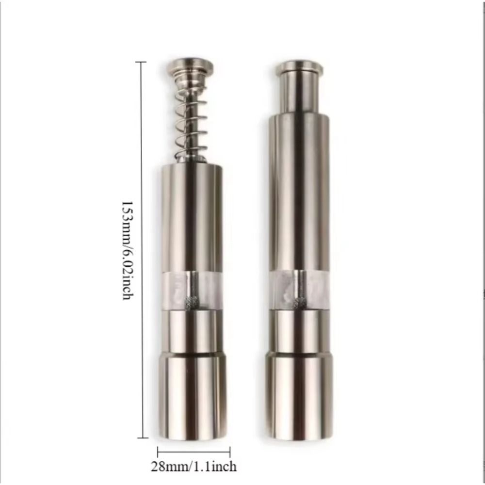 Stainless Steel Pepper Grinder Thumb Push Button Spice Grinder Thumb Push Grinder  Household Use