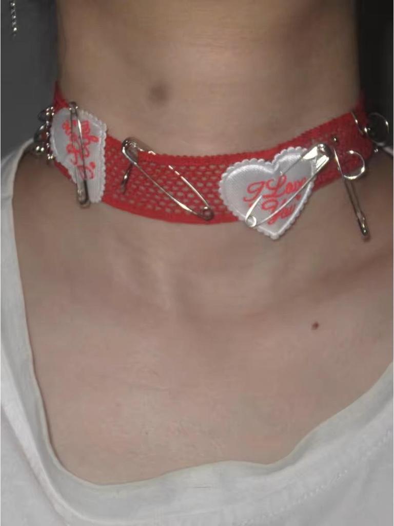 Japanese Soft Girl Peach Heart Choker/Thigh Strap Necklace