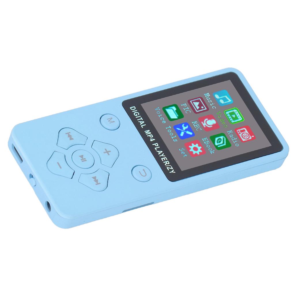 Odtwarzacz MP3 MP4 Bluetooth 5.0 Super Cienki 1,8-calowy Kolorowy Ekran 128 GB Rozszerzalna Pamięć Przenośny Odtwarzacz Wideo Muzyki Niebieski