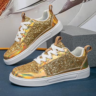Fashion Fashion Gold Women Sneaker Luxury Sequin Women's Vulcanize Shoes Comfortable Casual Sneakers Woman Designer Shoes Tênis Feminino