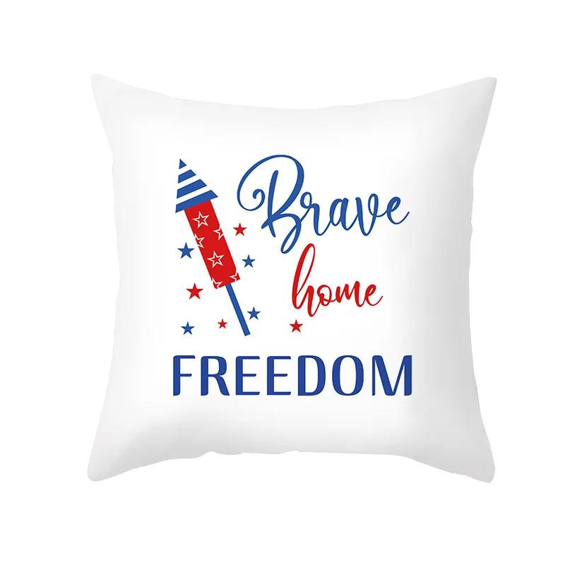 USA July 4th Independence Day Gifts Sofa Decor Throw Pillow Case Home Decorative Cushion Cover Fireworks Printed Pillows Cover