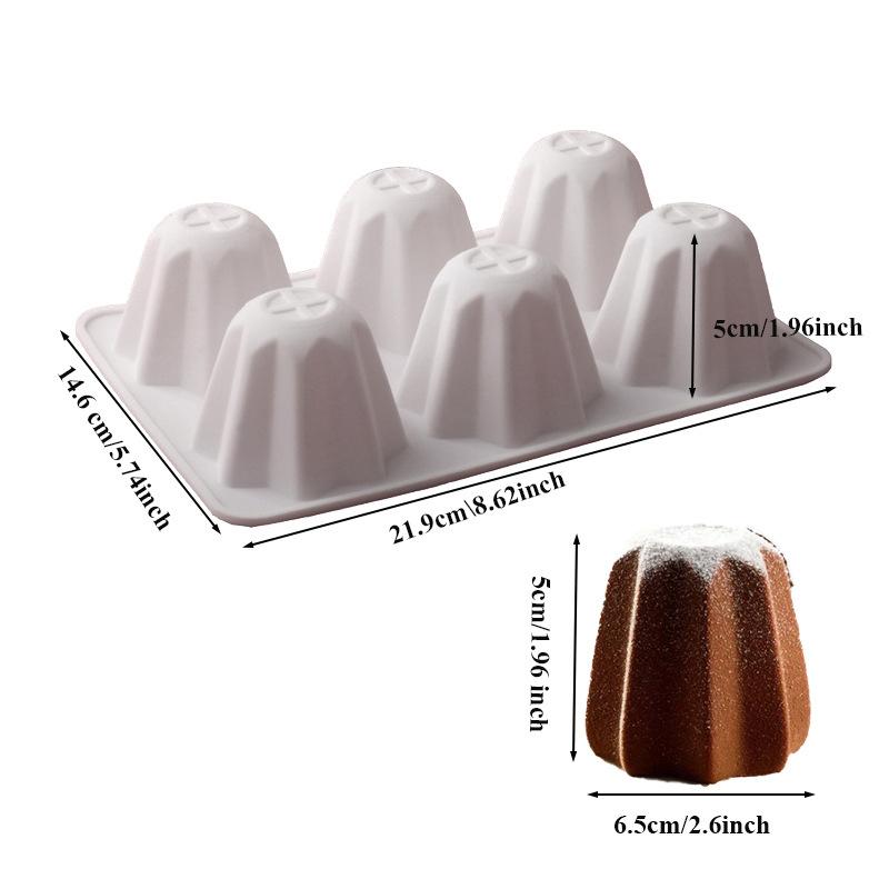 6 Cavity Pudding Shaped Silicone Dessert Molds Pastries Making Accessories Baking Moulds Suitable for Baking Chocolate Treats