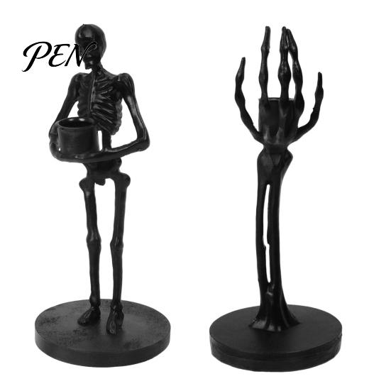 Eerie Figurine for Table Centerpiece Gothic Candle Holder, Spooky Skeleton/Skeleton Hand Taper Resin Style Home Accessories Candlestick Decoration